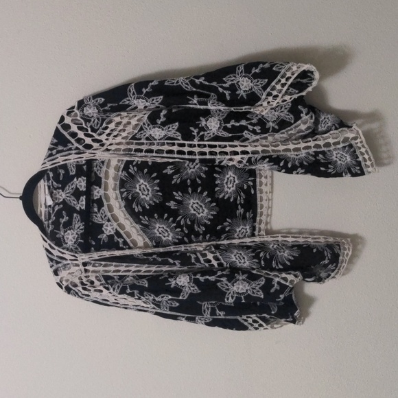 Ember Black and Tan Lace Bohemian Bolero - Picture 1 of 6